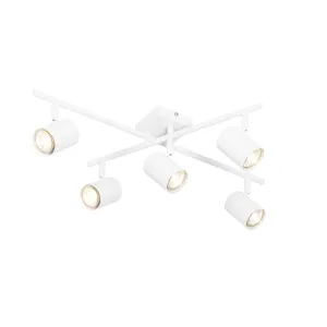 Moderna stropna svetilka bela 5-svetlobna nastavljiva kvadratna - Jeana
