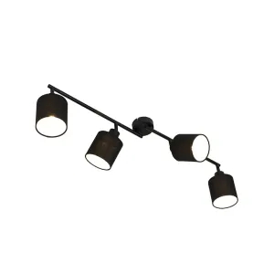 Sodobna stropna svetilka črna 89,5 cm 4-luč nastavljiva - Hetta