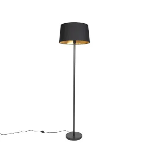 Sodobna talna svetilka črna s črno senco 45 cm - Simplo