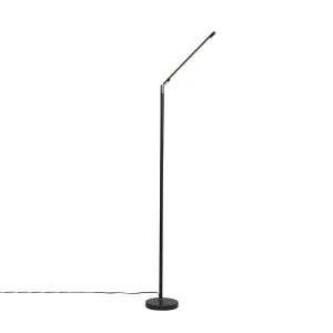 Moderna stoječa svetilka črna z LED z zatemnitvijo na dotik - Berdien