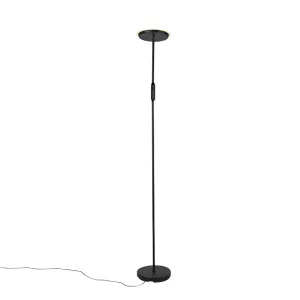 Sodobna talna svetilka črna z LED in zatemnilnikom - Bumu