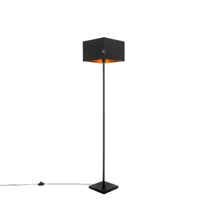 Sodobna talna svetilka črna z zlatom - VT 1