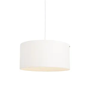 Sodobna viseča svetilka bela z belo senco 50 cm - Combi 1