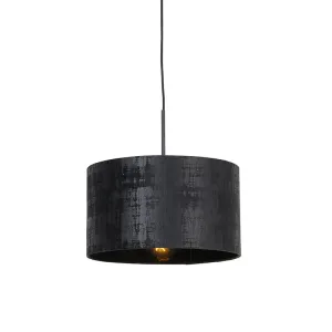 Sodobna viseča svetilka črna z oranžnim odtenkom 35 cm - Combi