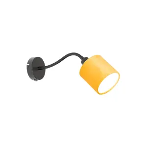 Stenska svetilka črna z rumenim stikalom in fex ročico - Merwe