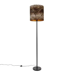 Stoječa svetilka črna senca leopard dizajn 40 cm - Simplo