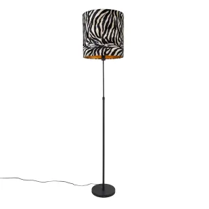 Stoječa svetilka črna senca zebra dizajn 40 cm nastavljiv - Parte