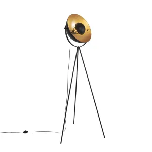 Stoječa svetilka črna z zlatom 42 cm nastavljiv stojalo - Magnax