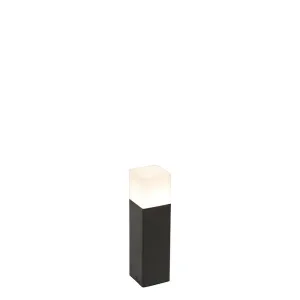 Stoječa zunanja svetilka črna z belim odtenkom 30 cm - Danska