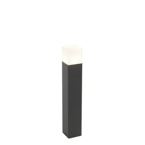 Stoječa zunanja svetilka črna z belim odtenkom 50 cm - Danska