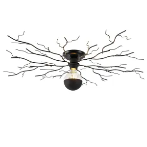 Art Deco stropna svetilka črna 80 cm - Ramuri