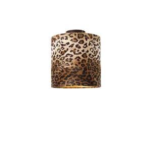 Stropna svetilka mat črna senca leopard design 25 cm - Combi
