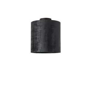 Stropna svetilka mat črna žametna senca črna 25 cm - Combi