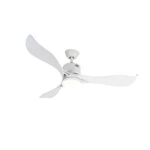 Stropni ventilator bel z LED in daljinskim upravljalnikom - Kolm