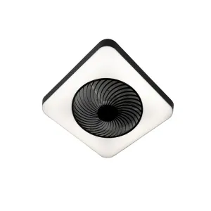 Stropni ventilator kvadratne črne barve z LED zatemnitvijo - Climo