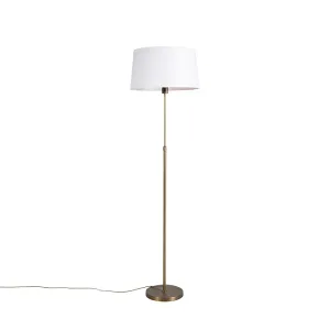 Talna svetilka bronasta z lanenim senčilom bela nastavljiva 45 cm - Parte