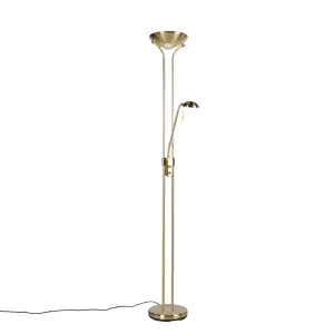 Talna svetilka zlata z bralno svetilko, vključno z LED in zatemnilnikom - Diva 2