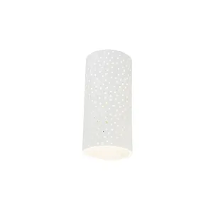 Vintage cilindrična stenska svetilka bel omet - Mahou