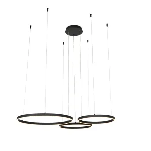 Viseča svetilka črna vklj. 3-stopenjska LED zatemnitev - Anello