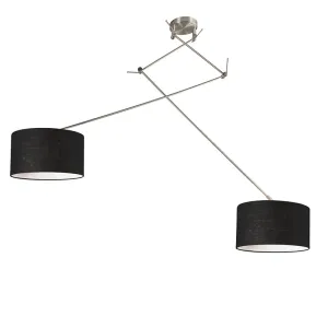 Viseča svetilka jeklena s senčilom 35 cm nastavljiva črna - Blitz II
