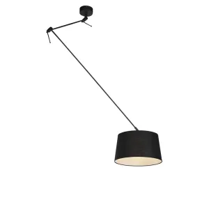 Viseča svetilka s platnenim odtenkom črna 35 cm - Blitz I črna