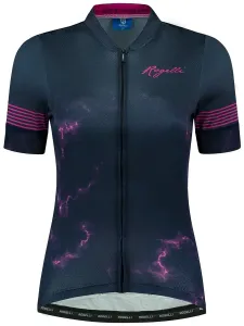 Žensko kolesarjenje majica Rogelli Marmor modra/roza