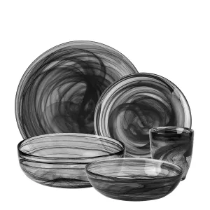 Stekleni komplet črn 25 kosov - Elements Glass