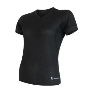 ženske majica Sensor Coolmax sveže Air V-izrez črna 17100021