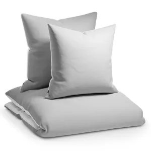 Sleepwise Soft Wonder-Edition, posteljnina, 155x 200 cm, svetlosiva/bela