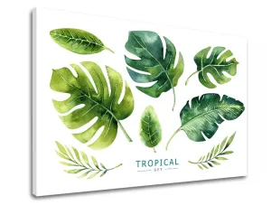 Slike na platnu z besedilom Tropical set (moderne slike z)