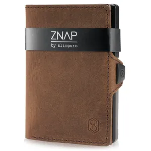 Slimpuro ZNAP, tanka denarnica, 8 kartic, predelek za kovance, 8,9 × 1,5 × 6,3 cm (Š × V × G), zaščita RFID #4275