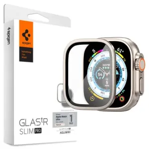 Zaščitno kaljeno steklo Spigen ALM Glas.Tr Slim Pro Apple Watch Ultra (49mm) Titanium (AGL06161)