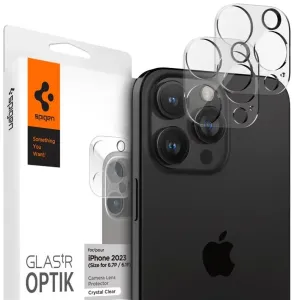 Zaščitno kaljeno steklo Spigen Glass tR Optik 2 Pack, crystal clear - iPhone 15 Pro/15 Pro Max/iPhone 14 Pro/14 Pro Max (AGL05761)