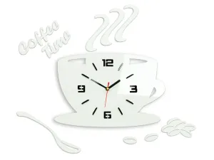 Moderne stenske ure COFFE TIME 3D WHITE NH045-white (stenske)