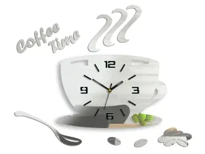 Stenske ure COFFE TIME 3D MIRROR HMCNH045-mirror (moderna)