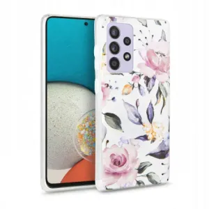 Tech-Protect Floral silikonski ovitek za Samsung Galaxy A53 5G, belo