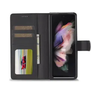Tech-Protect Wallet knjižni usnjeni ovitek za Samsung Galaxy Z Fold 4, črna #144492