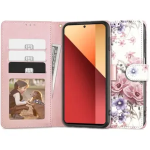 Tech-Protect Wallet knjižni ovitek za Xiaomi Redmi Note 13 Pro 4G, blossom flower