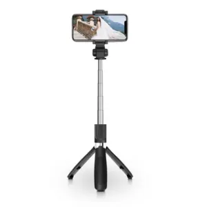 Tech-Protect L01S selfie stick s stojalom in bluetooth daljinskim upravljalnikom, črna #144238