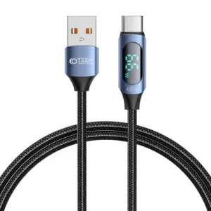 Tech-Protect Ultraboost LED kabel USB / USB-C 66W 6A 1m, modro