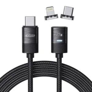 Tech-Protect Ultraboost magnetni kabel USB-C - USB-C / Lightning 27W 3A 2m, črna