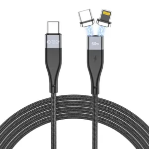 Tech-Protect Ultraboost magnetni kabel USB-C - USB-C / Lightning 3A 60W 1m, črna #144618