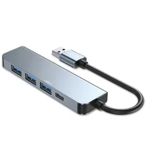 Tech-Protect V0 HUB adapter 4x USB / USBC-C, siva