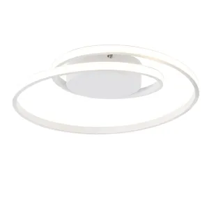 Dizajn stropna svetilka bela, vključno s 3-stopenjsko LED zatemnitvijo - Krula