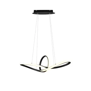 Dizajnerska viseča svetilka črna z LED 3-stopenjsko zatemnitvijo - Levi