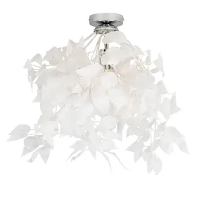 Romantična stropna svetilka bela z listi - Feder