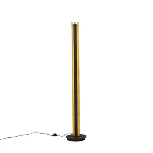 Stoječa svetilka črna z zlatom, vključno s 3-stopenjsko LED zatemnitvijo - Malta