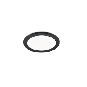 Stropna svetilka okrogla, črna, 26 cm, vključno s 3-stopenjsko LED zatemnitvijo IP44 - Lope
