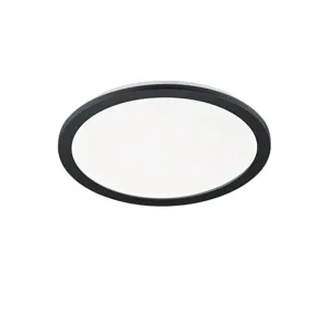 Stropna svetilka okrogla, črna, 40 cm, vključno z LED 3-stopenjsko zatemnitvijo IP44 - Lope