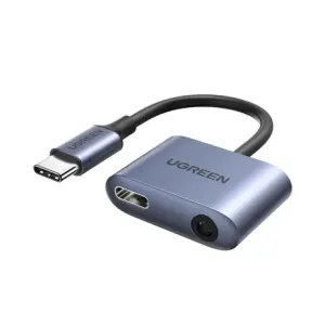 Ugreen CM231 avdio adapter USB-C - USB-C PD QC / 3.5mm jack, siva #145387